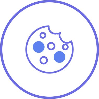 Isırılmış kurabiye vektör simgesi. Web ve baskı tasarımı için mükemmel, kafeler ve restoranlar için ideal, basit bir çizim.