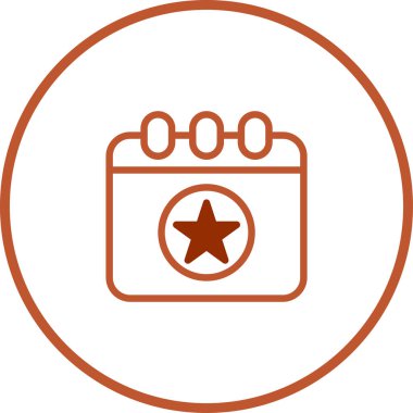 Belirli bir tarih veya olay belirten bir yıldız içeren minimalist takvim simgesi, randevu zamanlaması, hatırlatıcılar ve iş etkinlikleri düzenlemek için mükemmel.
