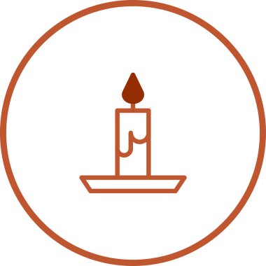 Ilık renkli şık ve minimalist mum ikonu, ışık, sıcaklık veya manevi önem gerektiren tasarımlar için idealdir. Basit bir tasarımla barışı ve kutlamayı sembolize eder..