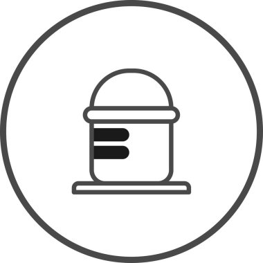 Bu, bir su kulesi simgesinin minimalist bir çizimi. Dairesel bir çerçevede basit siyah çizgilerle tasvir edilmiş, endüstriyel gücü aktarıyor..