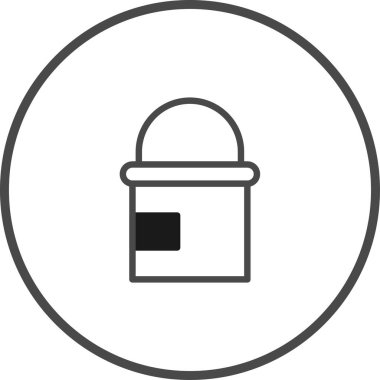 Boya kovasının minimalist bir çizimi, yaratıcı tasarım projeleri için ideal. Bu vektör grafiği temiz ve sanatsal bir dokunuş sağlıyor.