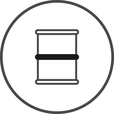 Bu görüntü, sanayi, depolama veya lojistik tasarım gereksinimleri için mükemmel olan bir varil ikonunun minimalist bir illüstrasyonunu içerir. Temiz ve basit grafik sanatı.