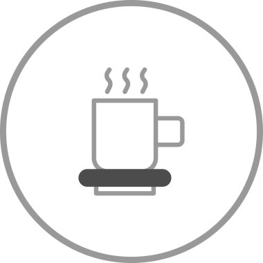 Sıcak fincanın basit ve zarif bir taslak simgesi. Modern tasarımda kahve, çay veya diğer sıcak içecekleri temsil etmek için mükemmel..