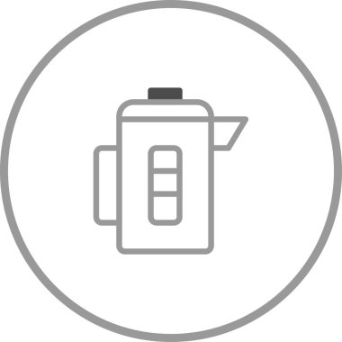 Su ısıtıcısını gösteren minimalist bir vektör çizimi. Mutfak aletlerini resmetmek, içecekleri demlemek ya da modern yaşamı ve basitleştirilmiş tasarımı sembolize etmek için mükemmel..