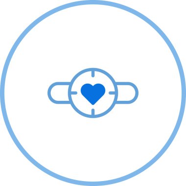 Hedefe odaklı bir kalbin olduğu minimalist bir illüstrasyon. Basit, modern bir tasarımda aşkı, sağlığı veya duygusal odaklanmayı sembolize etmek için idealdir..