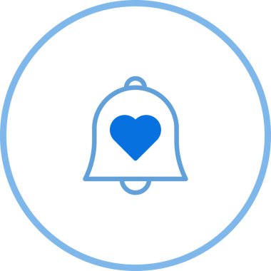 Sosyal medyada ve flört uygulamalarında aşkı, iletişimi ve uyarıları temsil eden kalp sembollü bir uyarı zili..