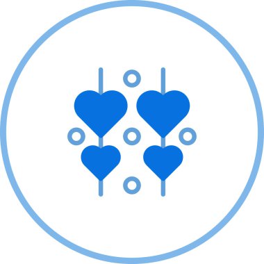 İllüstrasyonda iki kalp şişi, aşk, sevgi ve romantik bağ temaları anlatılıyor. Sevgililer Günü ya da düğünler için mükemmel.