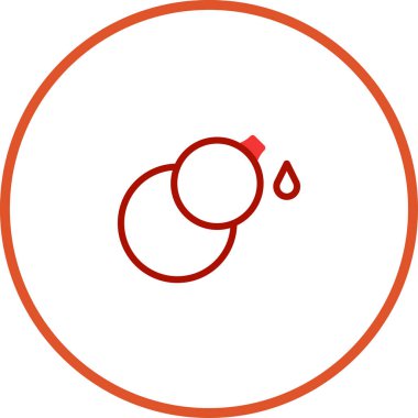 Göz yaşı damlası ile stilize edilmiş bir bebeğin çeşitli duygusal ve ebeveynlik bağlamları için uygun bir simge tasarımı. Beyaz arkaplanda basit bir kırmızı çizgi