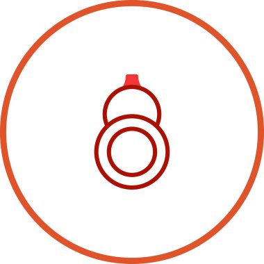 Minimalist bir illüstrasyonda beyaz zemin üzerinde kırmızı dairesel şekiller bulunur. Bu soyut tasarım temiz ve modern bir estetik sunuyor..