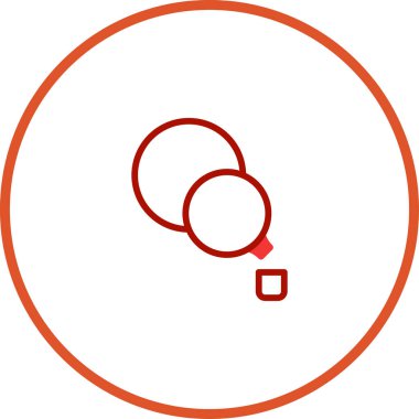 İki bağlı çemberden sıvı düşüşünü gösteren minimalist simge tasarımı. Bu basit grafik temiz ve modern bir estetik sunuyor..