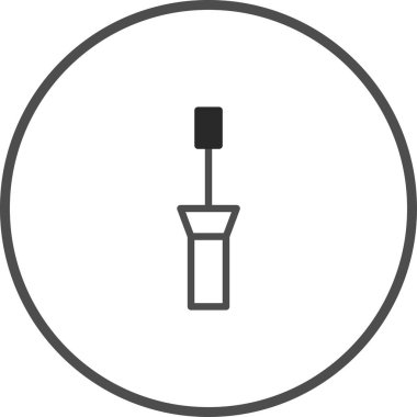 Bir minimalist illüstrasyon dairesel çerçeve içinde makyaj fırçası uygulayıcısı, güzellik ve kozmetik tasarımlar için ideal, somutlaştırıcı sadelik ve stil sunar.