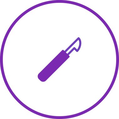 Tıbbi bir neşterin minimalist bir çizimi, sağlık ve cerrahi temalar için mükemmel. Temiz çizgiler ve modern bir estetik..