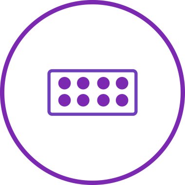 Mor minimalist bir tasarım. Çemberin içinde bir ızgara deseni var. Grafik basit, temiz ve soyut. Çeşitli yaratıcı projeler için mükemmel.