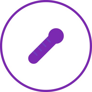 Dairesel bir kenar içine yerleştirilmiş mor bir kaşığın basit bir vektör çizimi, tasarım elementleri ve modern illüstrasyonlar için ideal.