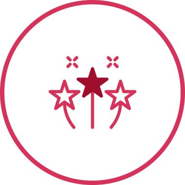 Minimalist ve zarif bir ikonda, kutlama, başarı ve şenliği sembolize eden üç yıldız yer alır. Etkinlikler, doğum günleri ya da tebrikler için mükemmel.
