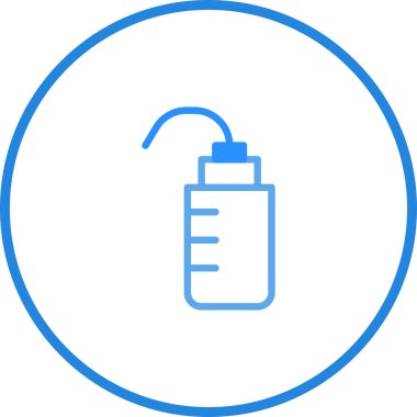 Bir tıbbi dağıtıcının minimalist mavi tasviri. Basit, modern bir dokunuşa ihtiyaç duyan sağlık, hijyen veya tıbbi temalı projeler için mükemmel..