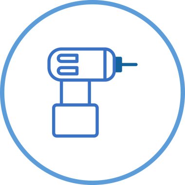 Bir matkabın basit ve modern bir tasviri, inşaat veya DIY ile ilgili projelerde kullanılmak için mükemmel. Beyaz arkaplanda izole edilmiş, grafik tasarımları için uygulanması kolay.