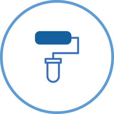 Tadilat, inşaat ve dekorasyon projeleri için stilize edilmiş boya ikonu tasarımı. Resim çizmek, ev dekorasyonu ve DIY kavramları için mükemmel..