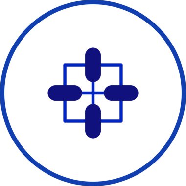 Modern kullanım için mavi dairesel çerçeve içinde geometrik şekilli soyut bir tasarım yer almaktadır. Tasarım minimalizm ve zarafeti harmanlıyor..