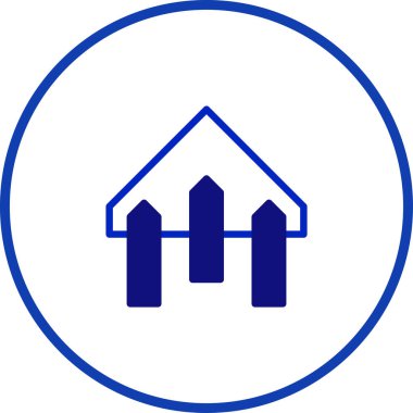 Minimalist logo tasarımı bir çitin stilize tasarımı. Bu basit simge inşaat, emlak veya ev güvenliği sektörleri için mükemmeldir..