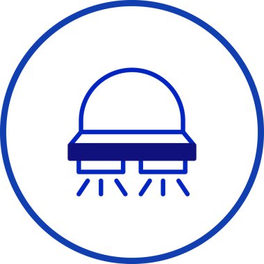 Temiz, minimalist bir mavi vektör ikonu tıbbi bir cihaz gösteriyor. Sağlık, teknoloji veya bilimsel araştırma ile ilgili tasarımlar için ideal.