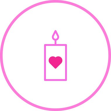 Kalbi olan bir mumun minimalist çizimi, aşkı, romantizmi ve özel durumları simgeliyor. Tasarım basit, temiz ve görsel olarak çekici..