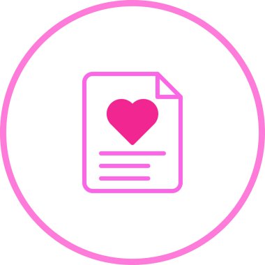 Pembeyle çevrelenmiş pembe bir kalp basit ve dekoratif bir tasarımla aşkı, romantizmi ve duygusal uyarıları simgeler..