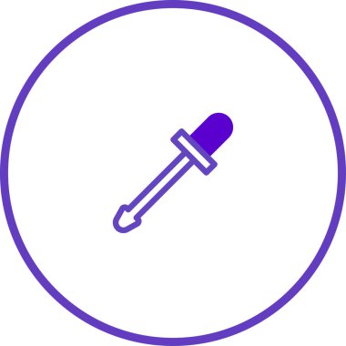 Mor bir damlacığın yer aldığı minimalist bir ikon daire içinde, hassasiyeti ve uygulamayı sembolize ediyor. Bu temiz, ana hatları çizilmiş tasarım kendisini bilimsel ya da tıbbi bağlamlara ödünç verir..