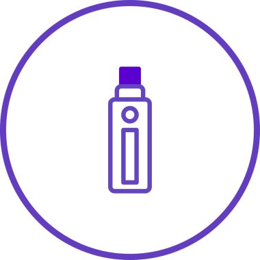 Mor renkli minimalist bir kalem simgesi, temiz beyaz bir arkaplanda merkezlenir. Modern ve teknolojik eğilimleri vurgulayan cesur bir mor çemberle çevrili.