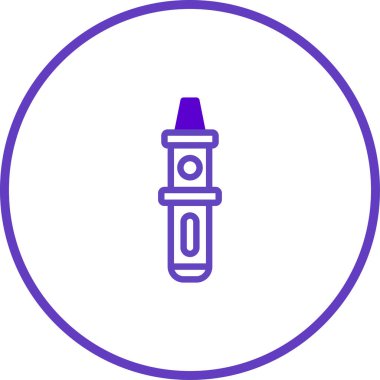 Dairesel çerçeveye sarılı, minimalist, mor bir kalem taslak ikonu. Dijital tasarım ve teknolojiyle ilgili konular için mükemmel.