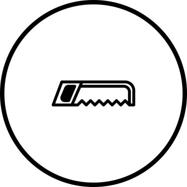 Bir minimalist ikon, inşaat, onarım veya DIY projeleri için uygun bir el testeresi ile daire şeklinde bir testereye sahiptir. Basit, temiz tasarımı onu çok yönlü yapıyor..