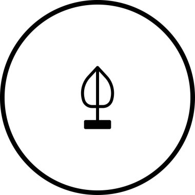 Basit bir ağaç simgesi, doğayı, büyümeyi ve ekolojik kavramları temsil eden dairesel bir sınırın içinde yer alır. Minimalist tasarım temiz ve modern bir estetiği çağrıştırıyor..