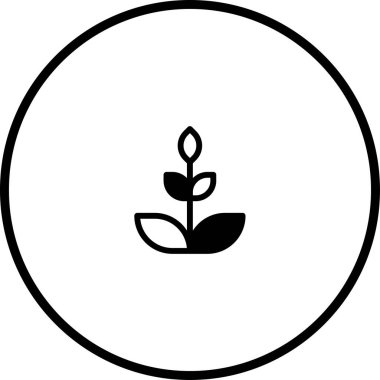 Çemberin içinde büyümeyi, doğayı ve çevresel bilinci temsil eden stilize edilmiş bir bitkiyi temsil eden minimalist bir ikon. Temiz tasarım organik ve ekolojik temaları iletir.