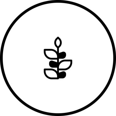 Bu minimalist illüstrasyon dairesel çerçeve içinde herhangi bir projeye zarif bir dokunuş eklemek için mükemmel basit bir bitki tasarımı içerir..