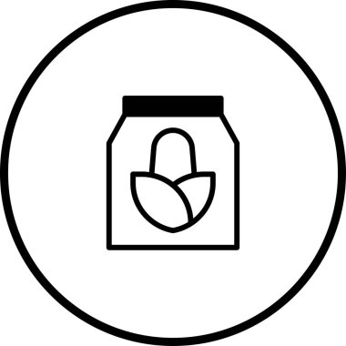 Tarımı ve tarımı sembolize eden basit bir vektör ana hatlı mısır tohumu paketi tasarım projeleri için mükemmel bir tasarım..