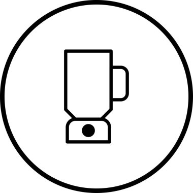 Bir mutfak karıştırıcısının minimalist vektör simgesi, yemek pişirme ve yemek hazırlama ile ilgili web tasarımı, logolar veya bilgi grafiklerinde kullanım için mükemmeldir.