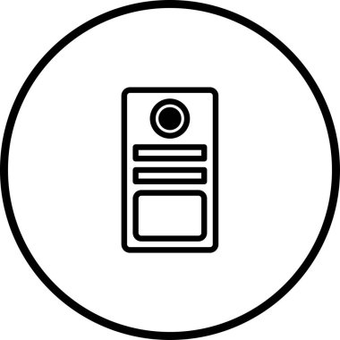 Web tasarımı ve bilişim ile ilgili içerik için uygun bir sunucu bilgisayar sistemini tasvir eden bir minimalist siyah beyaz vektör simgesi, net ve basit bir tasarım sunar.