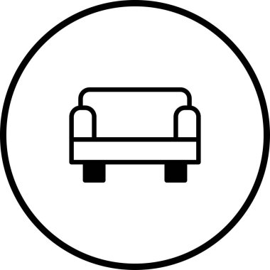 Bir minimalist ikon dizayn kanepe, bir daire içinde temiz, basit bir stil oluşturuldu. Bu tasarım iç tasarım veya dekorasyon amaçlı olarak kullanılabilir.