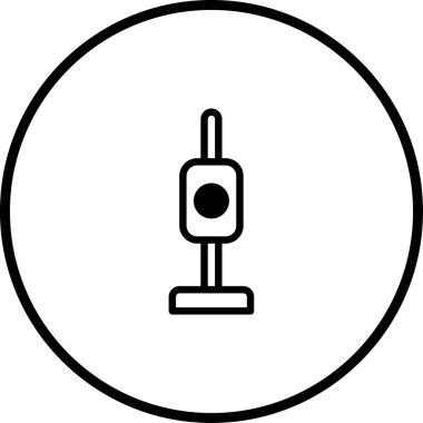 Retro mikrofonun minimalist bir simgesi ses, müzik veya yayın ile ilgili tasarımlar için basit ve temiz bir görüntü sağlar.