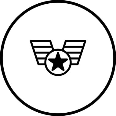 Bir yıldızın yer aldığı bir ödül madalyası gösteren minimalist bir vektör illüstrasyonu. Bu sembol basit bir grafik tasarımda başarı, tanınma ve mükemmelliği temsil eder..