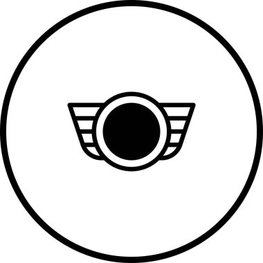 Kanatları olan basit ama zarif bir rozet simgesi. Biraz ayrıcalık ve otorite gerektiren her tasarım için mükemmel. Logolar ve markalar için ideal..