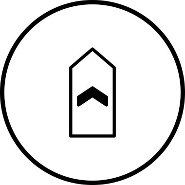 Çember içinde basit bir simge, temiz kullanıcı arayüzleri ya da minimalist tasarımlar için mükemmel, yönü ya da seçimi temsil eden.