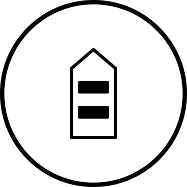 Basit bir vektör grafik simgesi bir dairenin içinde biçimlendirilmiş bir etiket içerir. Temiz tasarım çeşitli uygulamalar için işlevselliği ve kullanım kolaylığını vurgular.