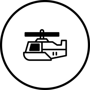 Ayrıntılı helikopter illüstrasyonunu gösteren bir simge, ulaşım, seyahat veya hava kurtarma hizmetleri ile ilgili her proje için mükemmel.