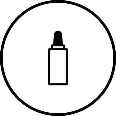 Düşüren şişenin basit, minimalist bir simgesi, sağlık, güzellik ve sağlıkla ilgili tasarımlarda kullanmak için mükemmel. Bu zarif illüstrasyon beyaz bir arkaplanda izole edilmiştir..