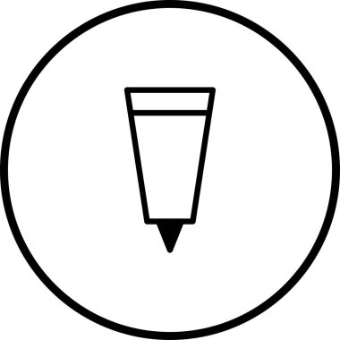 Bir çember içinde işaret simgesini tasvir eden minimalist bir vektör çizimi. Tasarım, eğitim ve yaratıcı projeler için ideal.