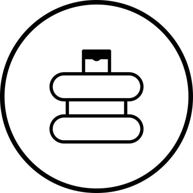 Su soğutucusunu temsil eden minimalist bir ikon. Tasarım, çeşitli dijital ve yazdırma uygulamaları için uygun bir tasarım biçimi içerir..