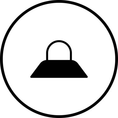 Çember içinde basit, minimalist bir alışveriş torbası simgesi. Modern bir grafik tasarımı ile perakende, ticaret veya çevrimiçi alışveriş için ideal.