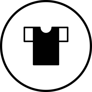 Bir tişörtün minimalist vektör simgesi, moda ve perakende tasarımı için mükemmel. Temiz ve basit stili onu çok uyumlu yapıyor.