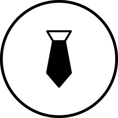 Basit ve minimalist siyah-beyaz bir kravat tasviri, iş, moda veya profesyonel kıyafetleri temsil etmek için ideal..